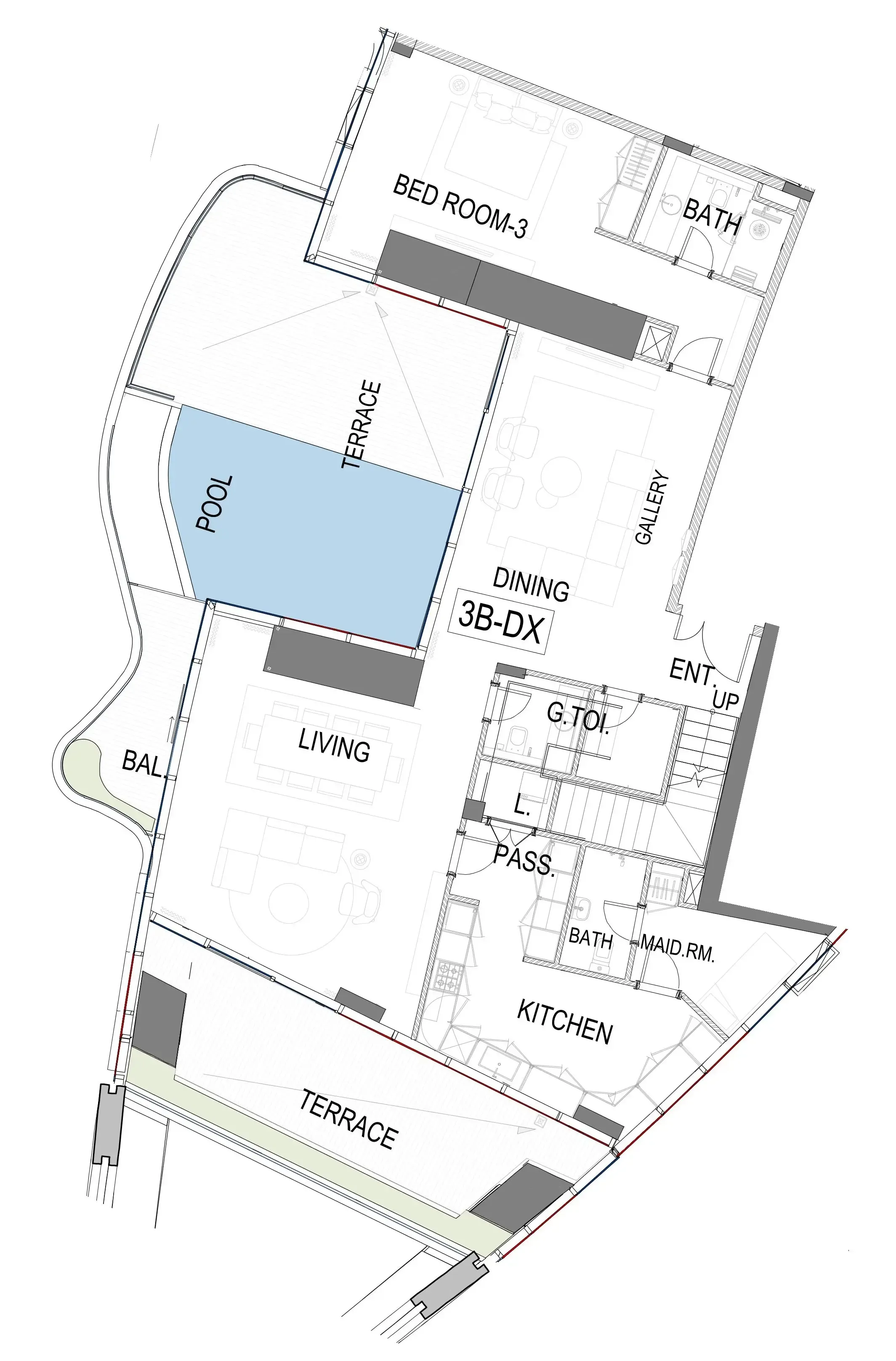 Safa One de Grisogono 3 bed floor plan, 4,157 sqft
