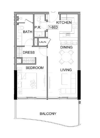 Damac Lagoons Views Phase 2 1 bed floor plan, 773 sqft