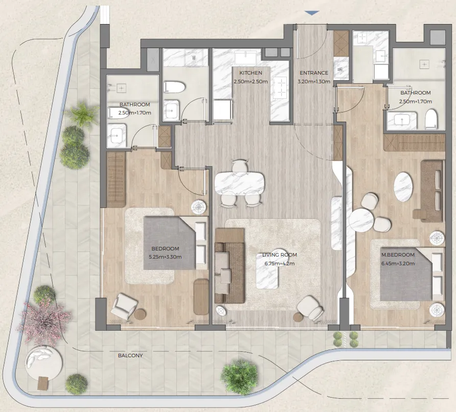Tomorrow 166 2 bed floor plan, 2,473 sqft