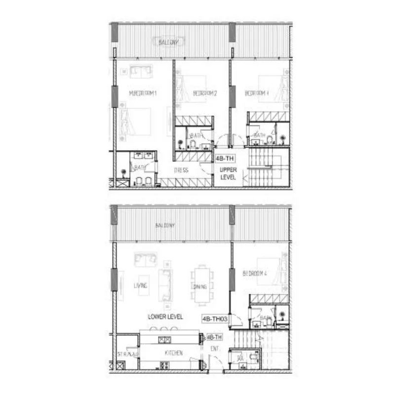 Safa One de Grisogono 4 bed floor plan, 2,860 sqft