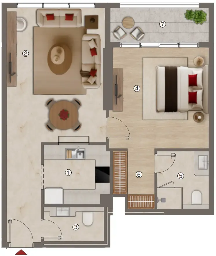 Ramada Residences by Wyndham 1 bed floor plan, 811 – 1,473 sqft
