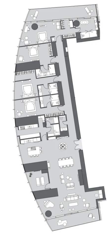 Six Senses Residence 4 bed floor plan, 5,209 sqft