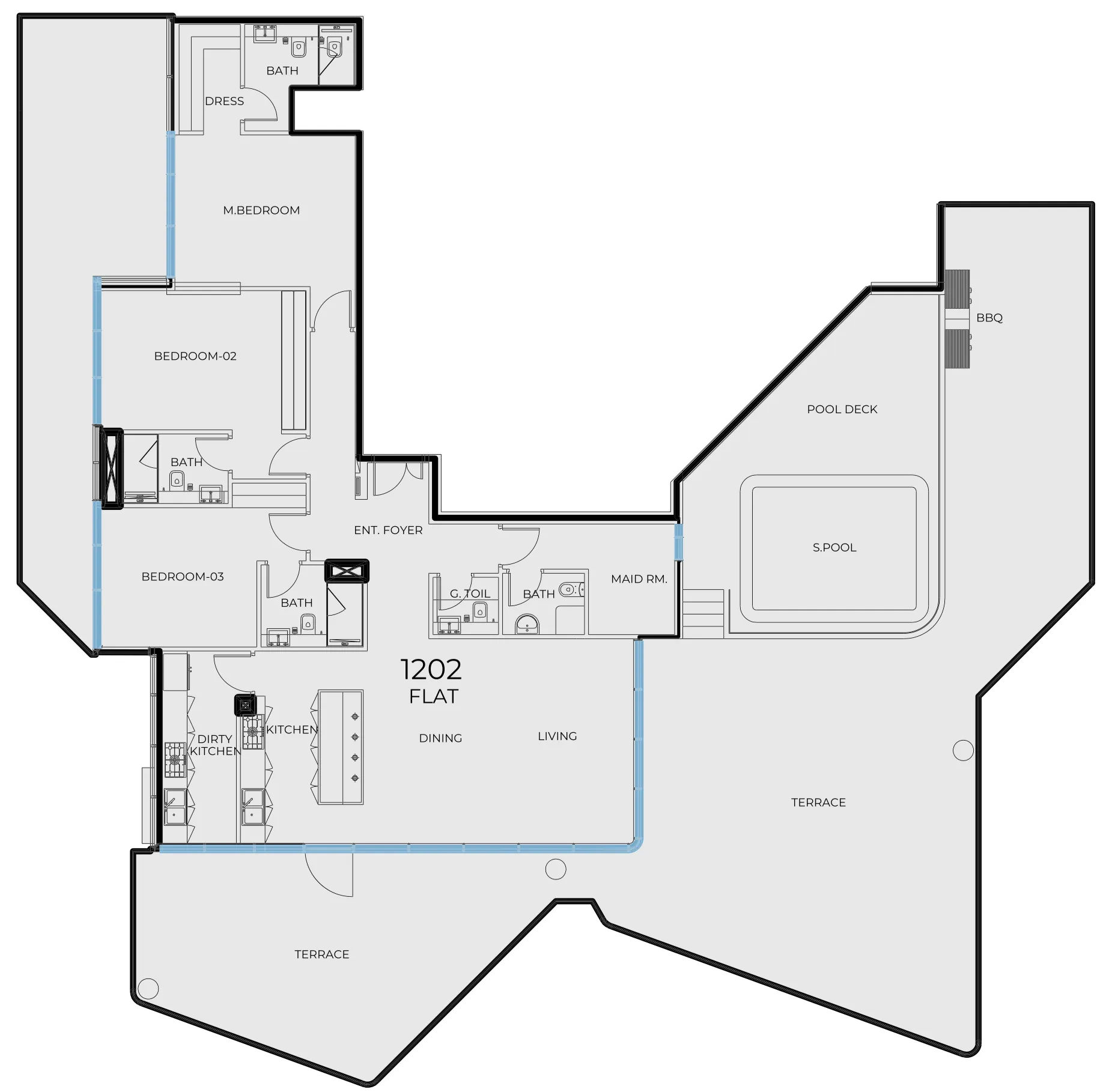 Coastal Haven 3 bed floor plan, 4,420 sqft