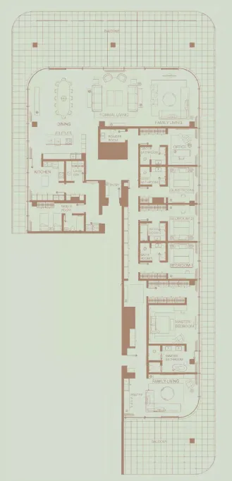 Eden House The Park 4 bed floor plan, 7,848 sqft