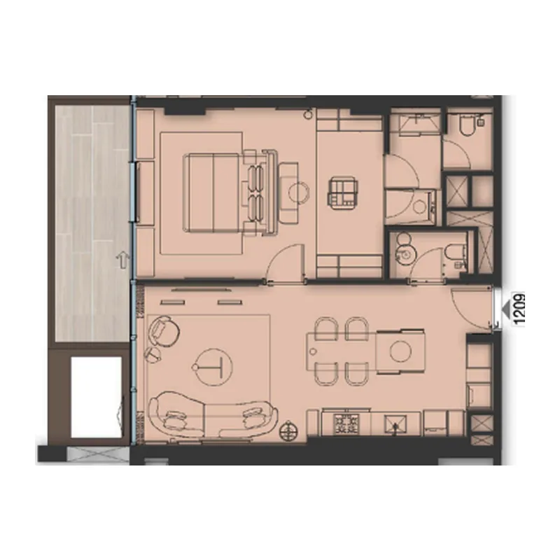Sea Cliff by Imtiaz 1 bed floor plan, 928 sqft