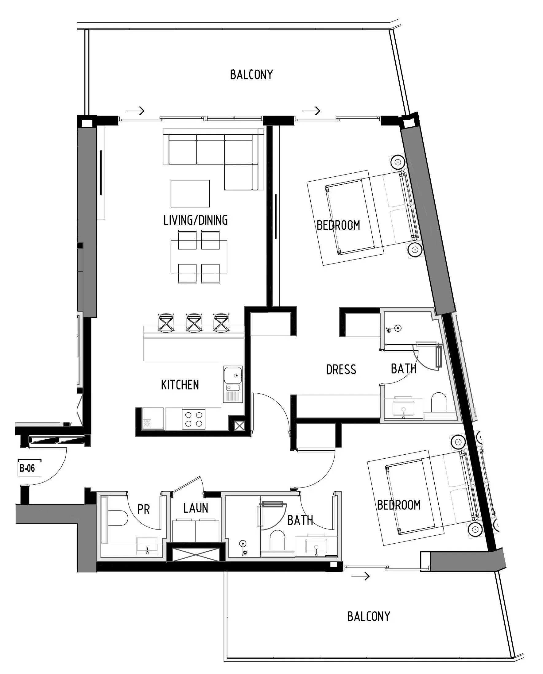 Chelsea Residences 2 bed floor plan, 1,575 sqft