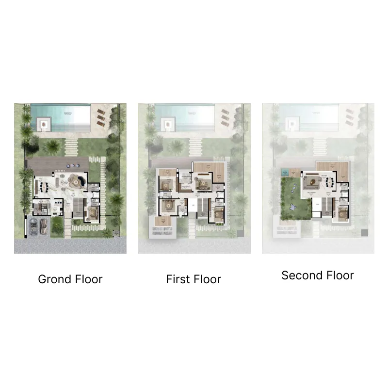 Ohana By The Sea Villas 6 bed floor plan, 7,750 sqft