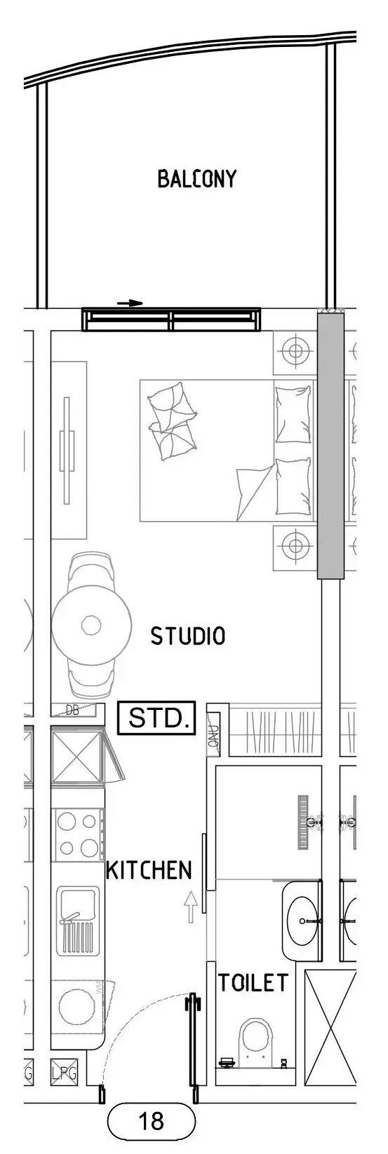 Damac Lagoons Views Phase 3 Studio floor plan, 403 sqft