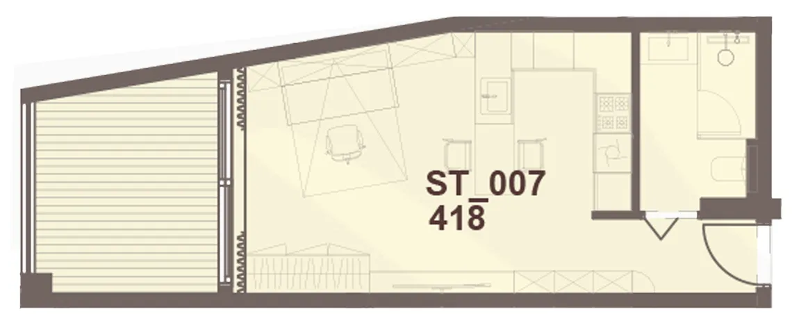 J-Haus Residence Studio floor plan, 469 sqft