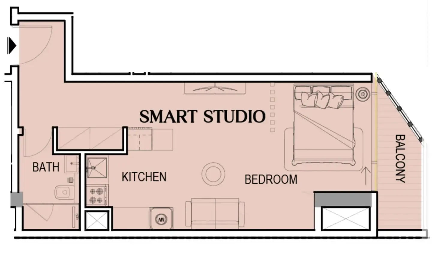Tresora by Wadan Studio floor plan, 459 sqft