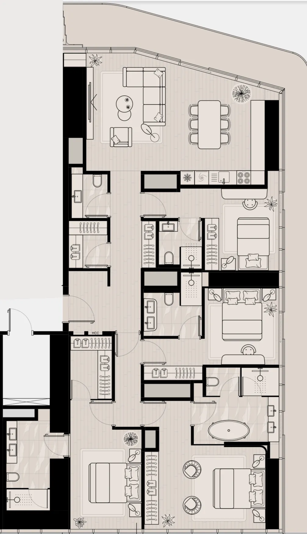 LIV Maritime 4 bed floor plan, 2,516 sqft