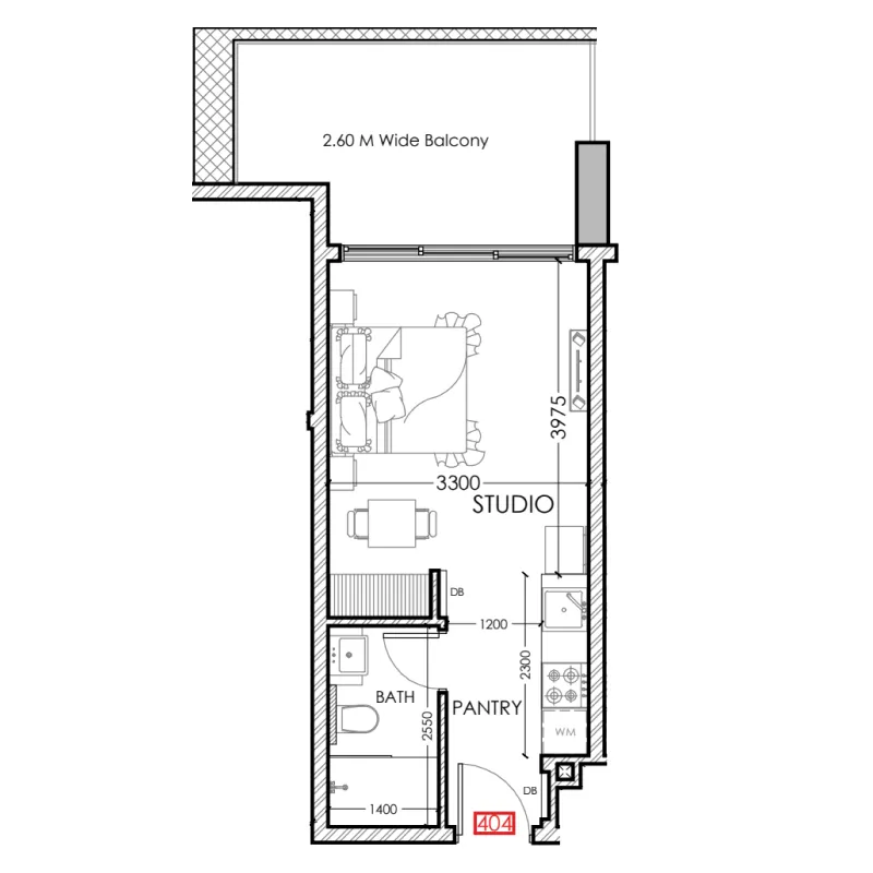 Al Haseen Residences 5 Studio floor plan, 396 sqft