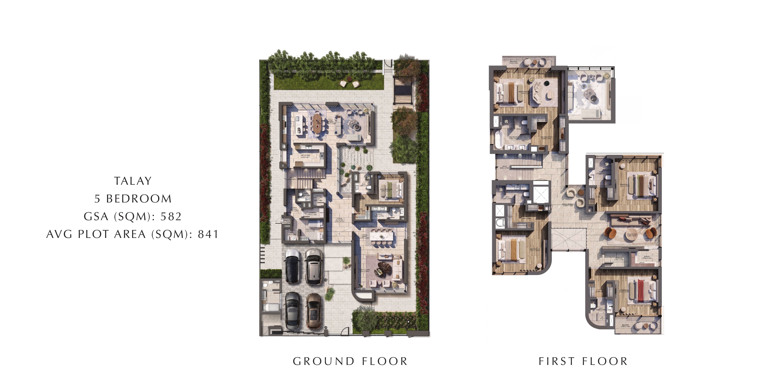 Talay & Talay Beach at Marsa Al Saadiyat 5 bed floor plan — Talay, 6,264 sqft