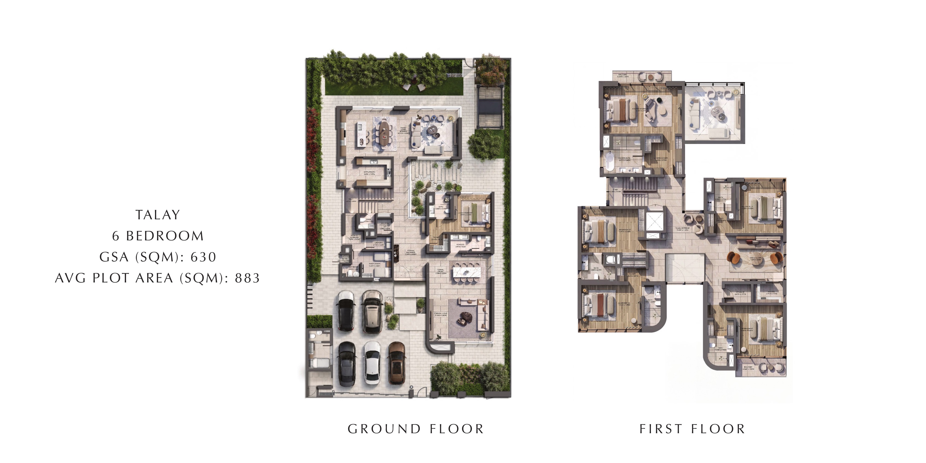 Talay & Talay Beach at Marsa Al Saadiyat 6 bed floor plan — Talay, 6,781 sqft