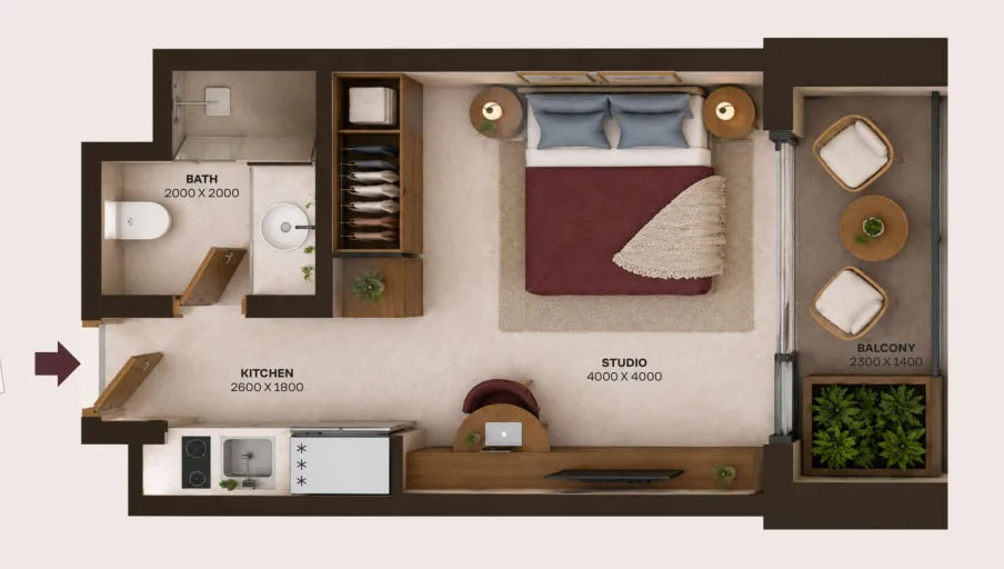 New Project by Grid Properties Studio floor plan, 315 sqft