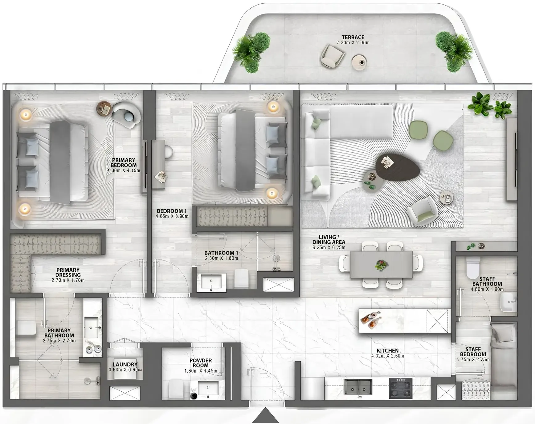 Passo by Beyond 2 bed floor plan, 1,627 sqft
