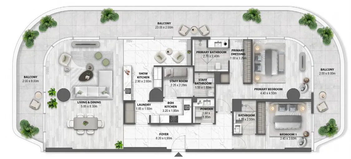 Passo by Beyond 2 bed floor plan, 2,641 sqft