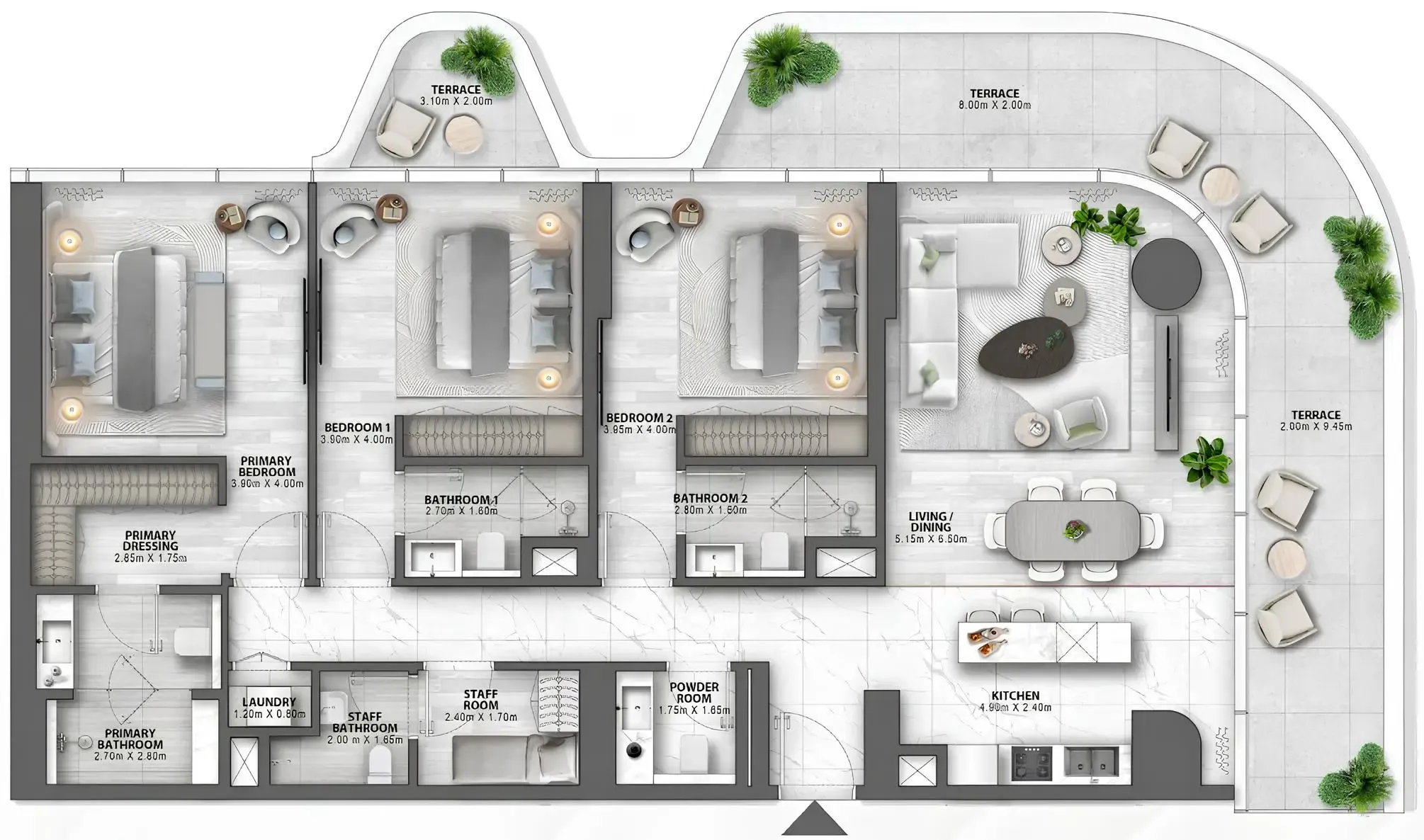 Passo by Beyond 3 bed floor plan, 2,270 – 2,416 sqft