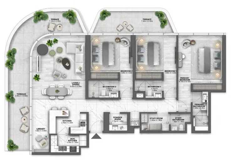 Passo by Beyond 3 bed floor plan, 2,452 sqft
