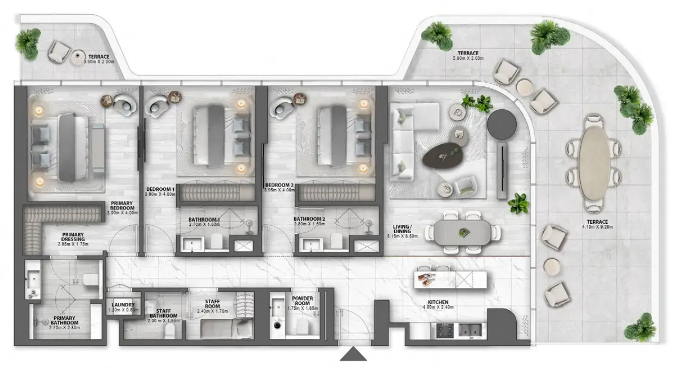 Passo by Beyond 3 bed floor plan, 2,505 sqft
