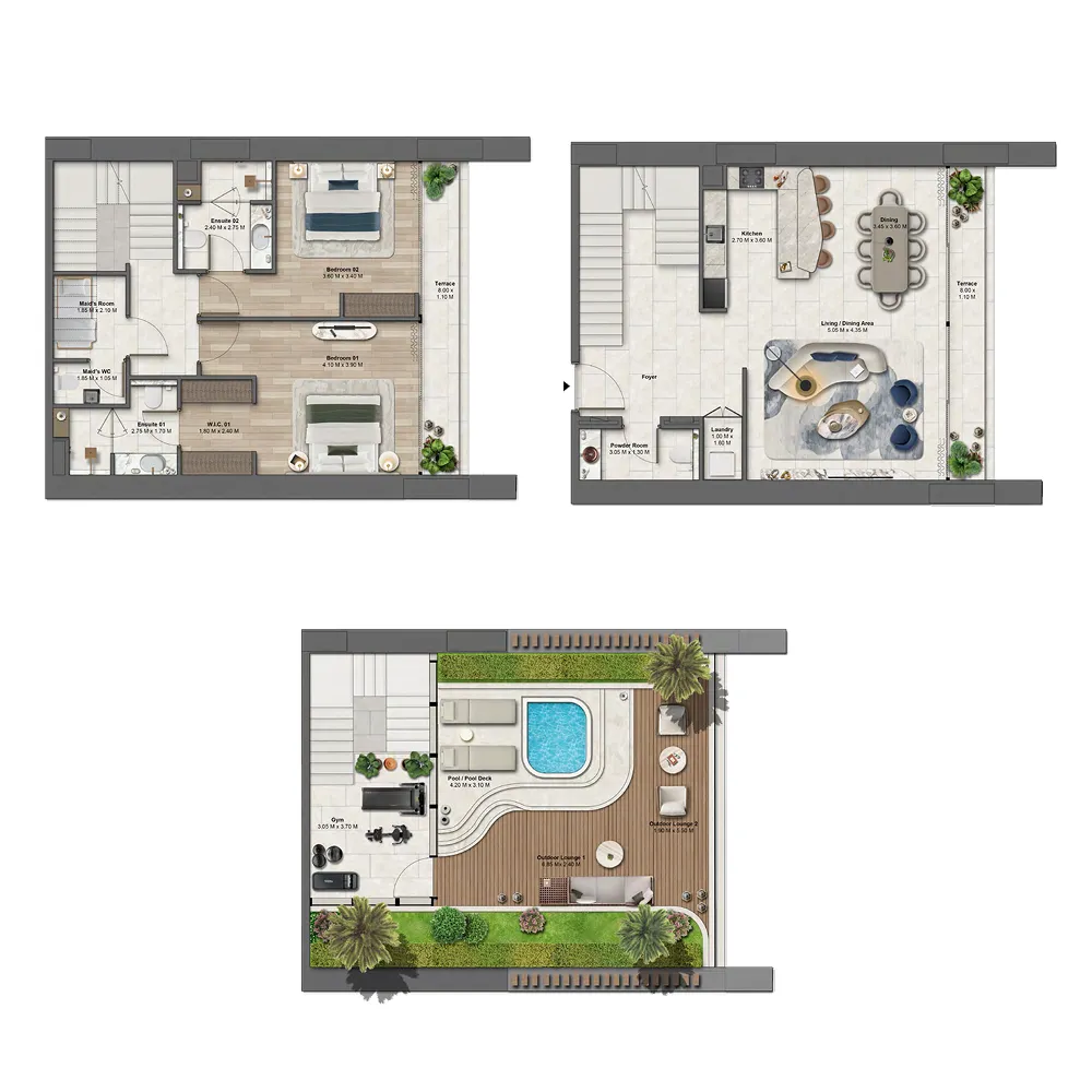 Soulever by Beyond 2 bed floor plan, 2,888 – 2,891 sqft