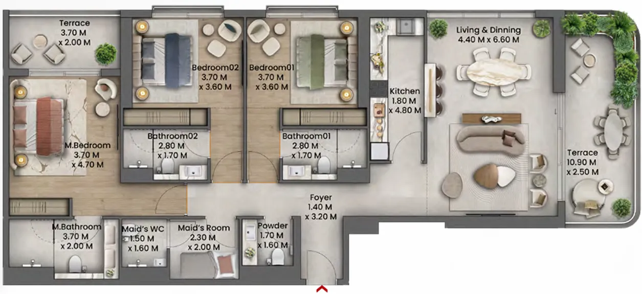Talea 3 bed floor plan, 1,795 sqft