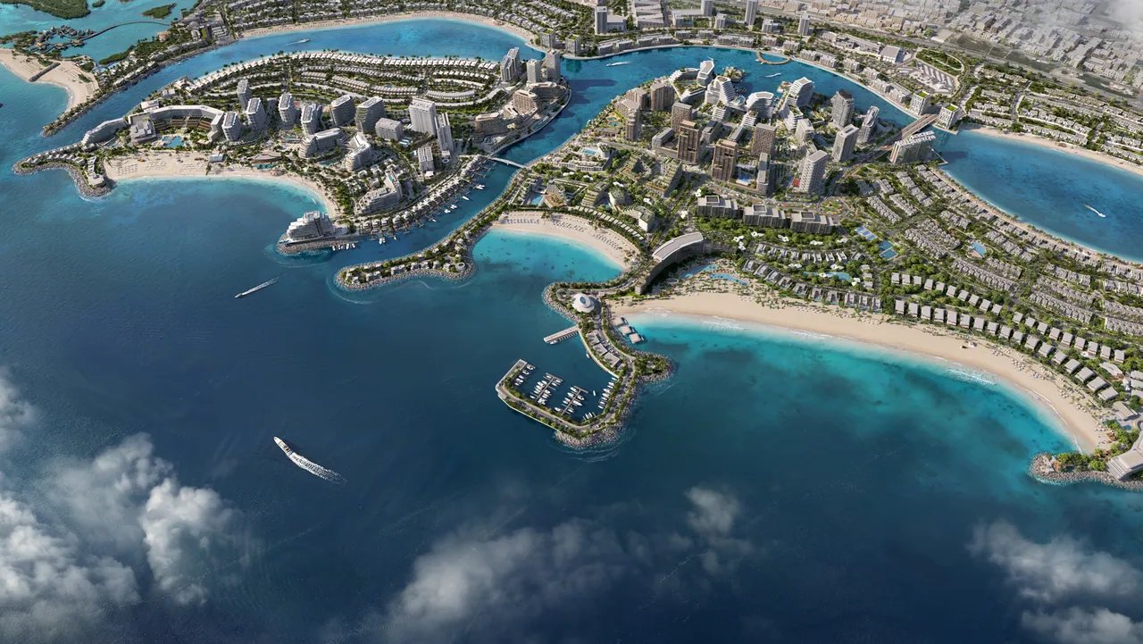 Mina from the air: Hayat and Raha islands, the lagoons and the Gulf